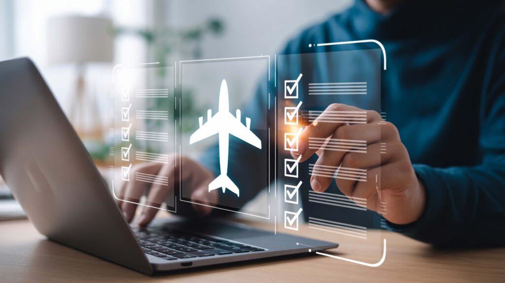 Digitale Reiseplanung mit Flugzeug Symbol | Valet Parking Frankfurt