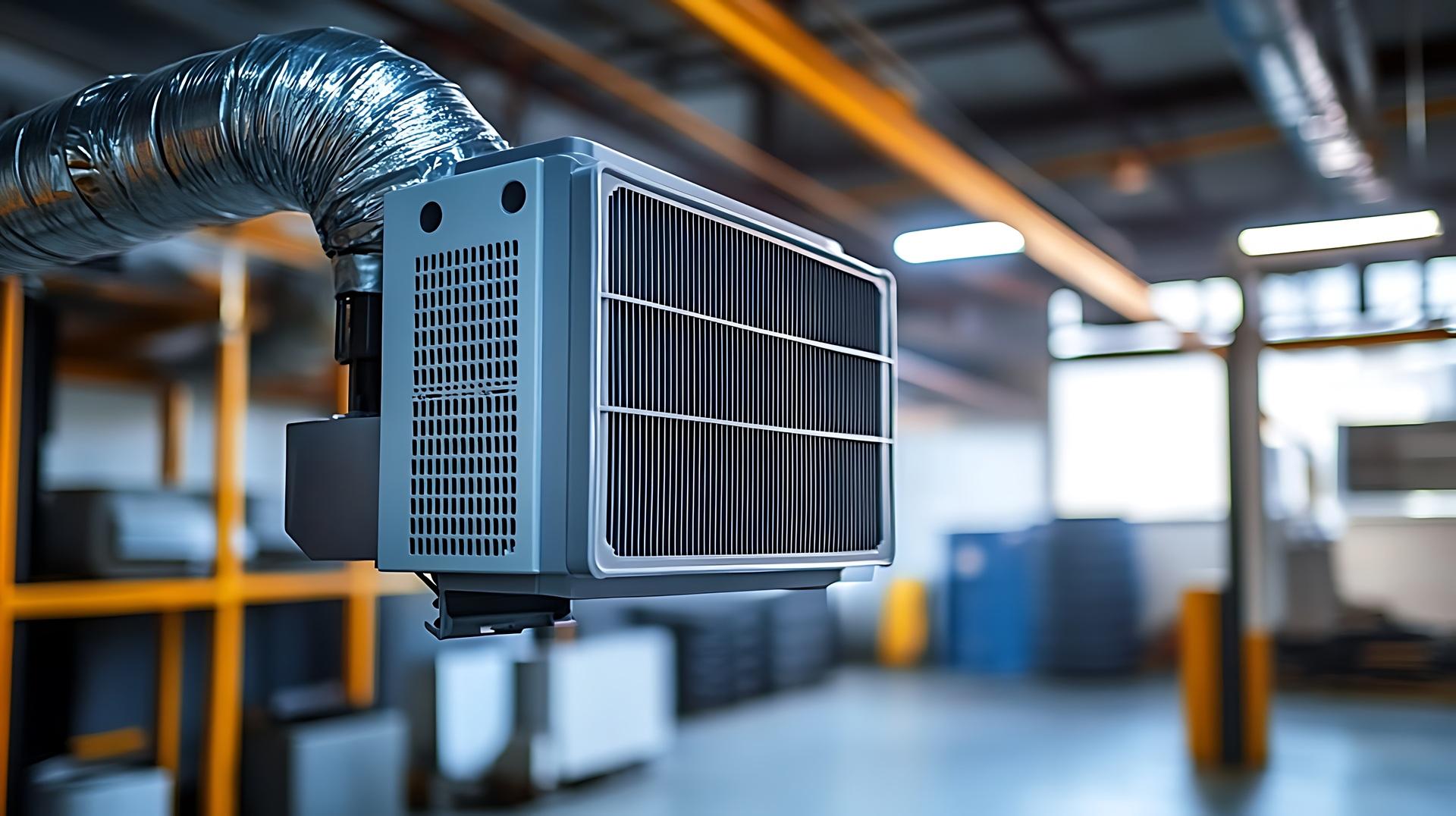 Moderne Filteranlage in Produktionshalle | Ölnebelabscheider