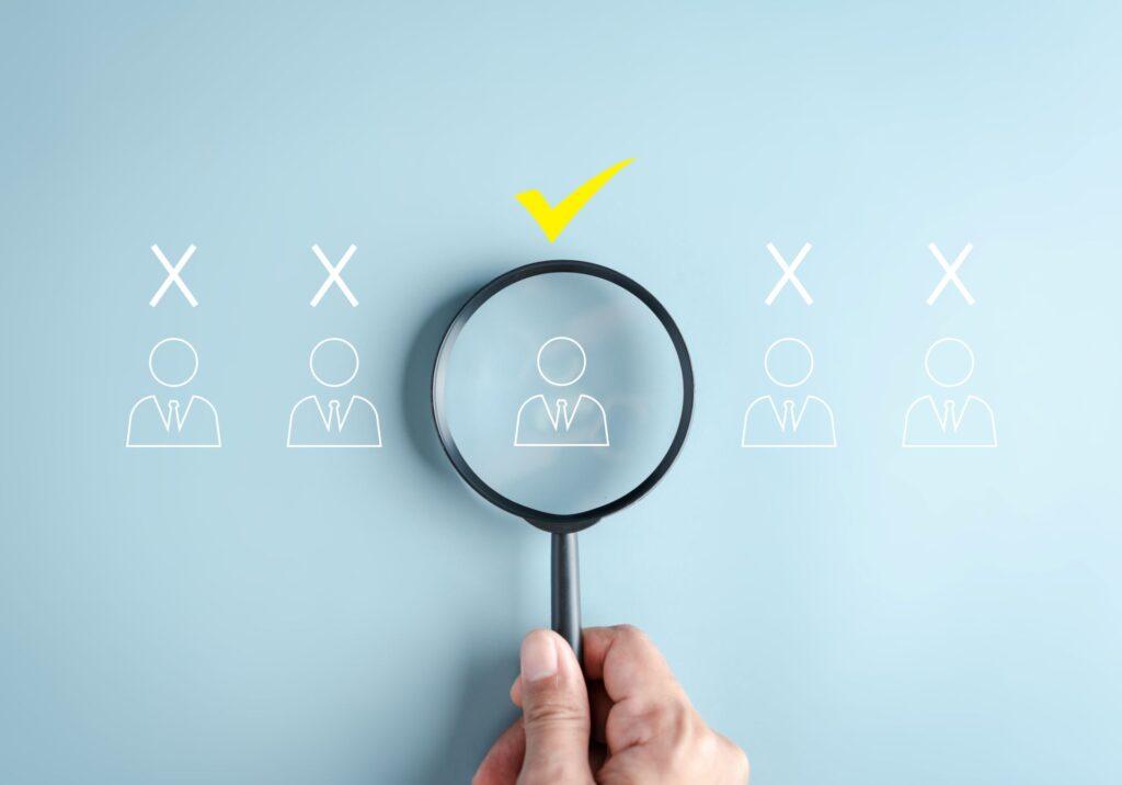 Jobsuche Portal Kandidatenauswahl mit Lupe