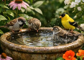 Vögeln Wasser anbieten: Die richtige Standortwahl und Pflege für Vogeltränken